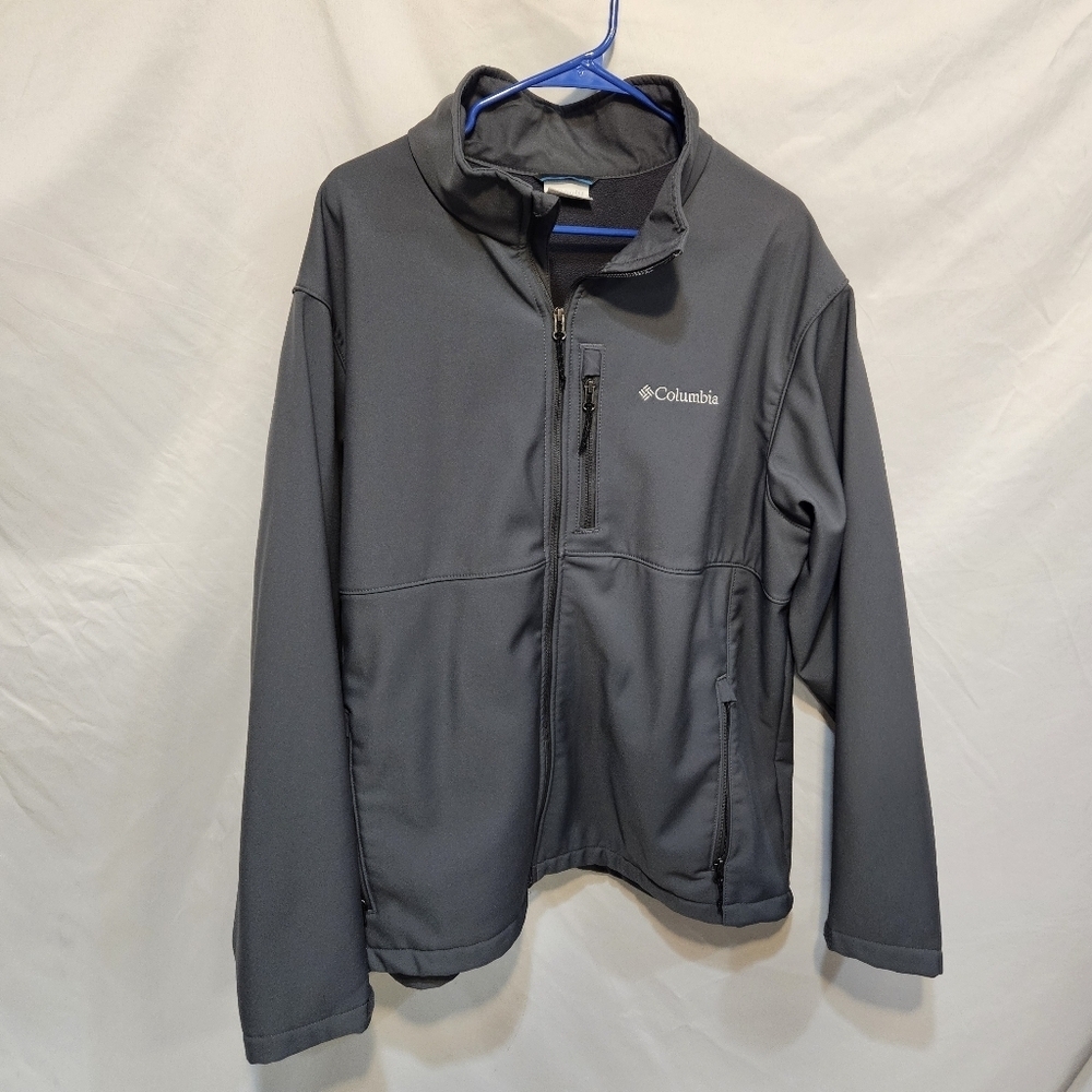 MSRP $115 Columbia Ascender Softshell Front-zip Jacket Grey Men's Size XXL